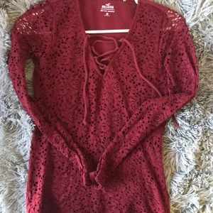 Hollister all over lace long sleeve